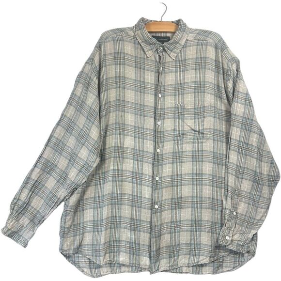 Banana Republic 100% Linen Button Up Shirt Men’s XL Relaxed Fit Outdoor Preppy‎ - Picture 1 of 12